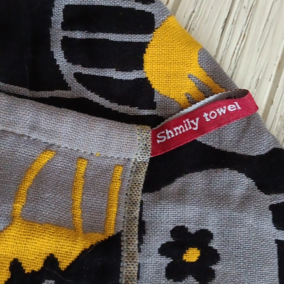 Cute whimsy artsy Shmily towel hand kitchen colorful - Picture 3 of 3